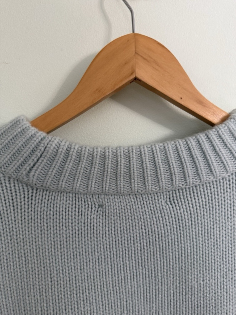 La Ligne Mini Marin Blue Green Striped Wool Cashmere Chunky Knit Cropped Sweater - Picture 6 of 6